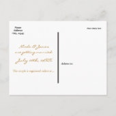 Carte Postale Faire-part Black Gold Elegant Wedding Enregistrer la date Car (Dos)