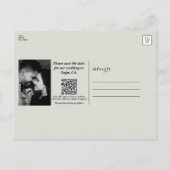 Carte Postale Faire-part Black & Gold Floral Greige Mariage Enregistrer la (Dos)