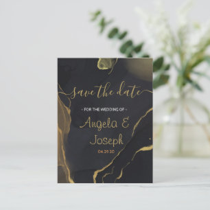 Carte Postale Faire-part Black & Gold M Enregistrer la date de l'annonce Ca
