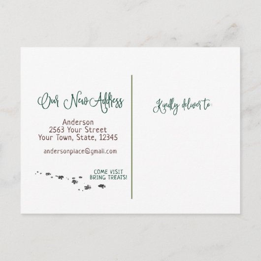 Carte Postale Faire-part Black Labrador Retriever Cosy New Home Moving   (Dos)