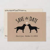 Carte Postale Faire-part Black Labrador Retrievers Wedding Enregistrer la d (Devant / Derrière)