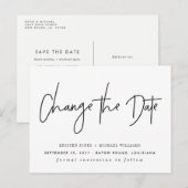 Carte Postale Faire-part Black Modern Changer la date (Devant / Derrière)