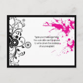 Carte Postale Faire-part Black & Pink Grungy Heart Music Mariage à thème (Dos)