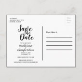 Carte Postale Faire-part Black Rustic String Lumières Mariage Enregistrer l (Dos)