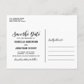 Carte Postale Faire-part Black Script Trois photo Collage Enregistrer la da (Dos)