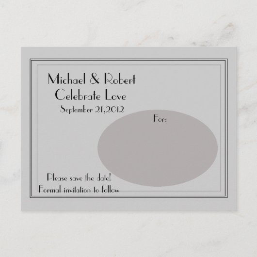 Carte Postale Faire-part Black Tuxedo Enregistrer La Date (Dos)