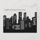 Carte Postale Faire-part Black White Building Skyline Business Moving (Devant)