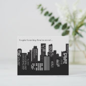 Carte Postale Faire-part Black White Building Skyline Business Moving (Debout devant)