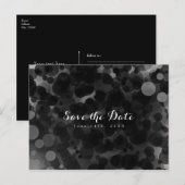Carte Postale Faire-part Black & White Dots Modern Chic Party Enregistrer l (Devant / Derrière)