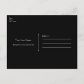 Carte Postale Faire-part Black & White Dots Modern Chic Party Enregistrer l (Dos)