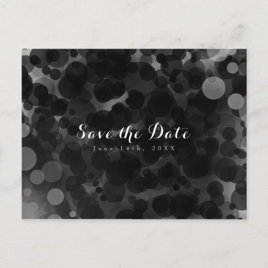 Carte Postale Faire-part Black & White Dots Modern Chic Party Enregistrer l (Devant)