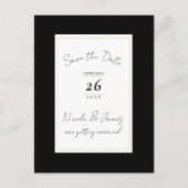 Carte Postale Faire-part Black White Gold Modern Minimal Enregistrer la dat (Devant)