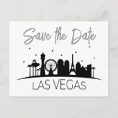 Carte Postale Faire-part Black White Grey Las Vegas Mariage Enregistrer La (Devant)