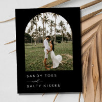 Black White Simple Beach Wedding Enregistrer la da