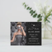 Carte Postale Faire-part Black white stars photo anniversaire enregistrer l (Debout devant)