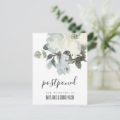 CARTE POSTALE FAIRE-PART BLANC CRÈME FLEURI EN BOUQUET MARIAGE REPORTÉ (Debout devant)