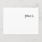 Carte Postale Faire-part Blanc et Or Feuille à Sauvegarder la Date (Dos)