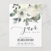 CARTE POSTALE FAIRE-PART BLANC FLEURI SUBTIL DOUX IVOIRE ÉPINGLÉ ENSEMBLE S (Devant)