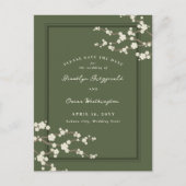 Carte Postale Faire-part Blanc Sakura Cerry Blossoms Asiatique Enregistrer (Devant)