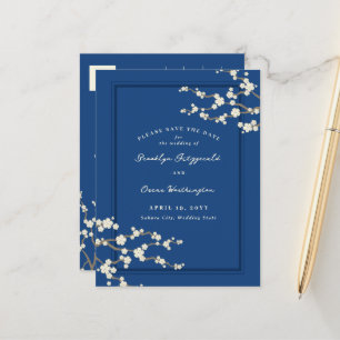 Carte Postale Faire-part Blanc Sakura Cerry Blossoms Asiatique Enregistrer 