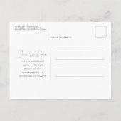 Carte Postale Faire-part Blanc Simple et Minimal Enregistrer la Date Photo (Dos)