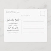 Carte Postale Faire-part Blanc Simple et Minimal Enregistrer la Date Photo (Dos)