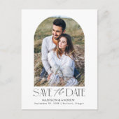 Carte Postale Faire-part BLANCHE | Photo simple Arc moderne Enregistrer la  (Devant)