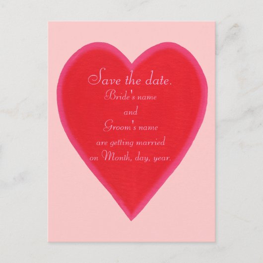Carte Postale Faire-part Blended Red Heart, Wedding Enregistrer la date Car (Devant)