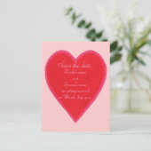 Carte Postale Faire-part Blended Red Heart, Wedding Enregistrer la date Car (Debout devant)