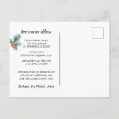 Carte Postale Faire-part Bleu Buffalo Plaid Holiday Salutations de New Home (Dos)