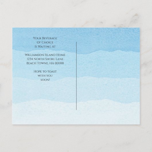 Carte Postale Faire-part Bleu de plage Nouvelle adresse déménagée en déplac (Dos)