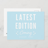 Carte Postale Faire-part Bleu Dernière édition Grossesse à venir (Devant / Derrière)
