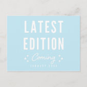 Carte Postale Faire-part Bleu Dernière édition Grossesse à venir (Devant)