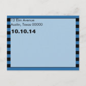 Carte Postale Faire-part Bleu et noir moderne Sauvez la date (Dos)