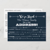 Carte Postale Faire-part Bleu Marine Flèches modernes Doodle Moving Faire-p (Devant / Derrière)