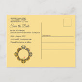 Carte Postale Faire-part Bleu marine ou violet avec Mandalas or (Dos)