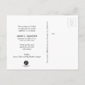 Carte Postale Faire-part Bleu Merci et présentation des photos du deuxième  (Dos)