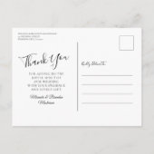 Carte Postale Faire-part Bleu Night & Argent String Lumières Merci (Dos)