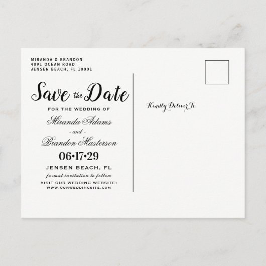 Carte Postale Faire-part Bleu Nuit Argent Mason Jar String Mariage (Dos)