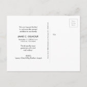 Carte Postale Faire-part Bleu Présentation personnalisée collage photo de b (Dos)