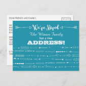 Carte Postale Faire-part Bleu turquoiseFlèches modernes Doodles Mouvement F (Devant / Derrière)