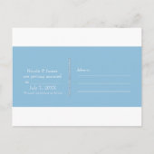 Carte Postale Faire-part Bleuet bleu et rayures blanches diamant Anchor (Dos)
