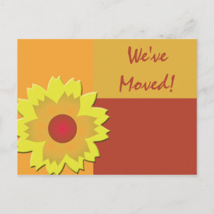 Carte Postale Faire-part Bloc de couleur de tournesol Changement d'adresse