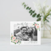 Carte Postale Faire-part Bloom rose Vierge Enregistrer la photo Date (Debout devant)