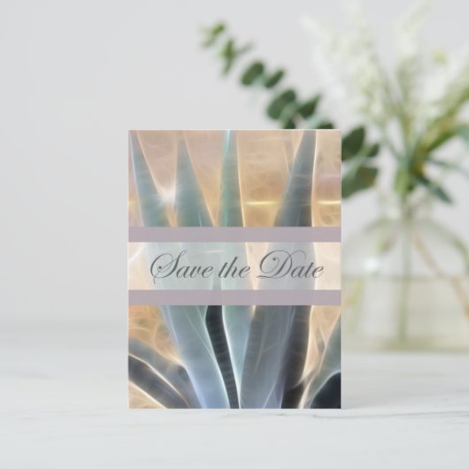 Carte Postale Faire-part Blue Agave 1 Glow Enregistrer la date Mariage (Debout devant)
