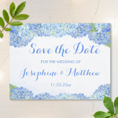 Carte Postale Faire-part Blue Hydrangea Enregistrer la date