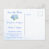 Carte Postale Faire-part Blue Hydrangea Enregistrer la date (Dos)