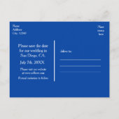 Carte Postale Faire-part Blue Rustic Night String Lights Enregistrer la dat (Dos)