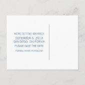 Carte Postale Faire-part Blue Sparkly Holiday Tree Enregistrer la date Cart (Dos)