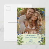 Carte Postale Faire-part Blue Wildflower | Garden Botanical (Devant / Derrière)